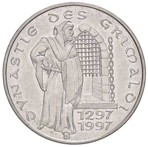 obverse: ESTERE - MONACO - Ranieri III (1949-2005) - 100 Franchi 1997 - 700° anniversario della dinastia Grimaldi Kr. 176  AG. qFDC