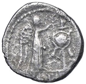 reverse: ROMANE REPUBBLICANE - CORNELIA - Cn. Cornelius Lentulus Clodianus (88 a.C.) - Quinario B. 51; Cr. 345/2  (AG g. 1,85). bel BB