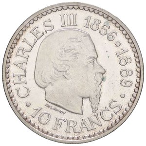 obverse: ESTERE - MONACO - Ranieri III (1949-2005) - 10 Franchi 1966 - Anniversario Carlo III ESSAI Kr. E56 RRR AG 100 pezzi coniati. FS