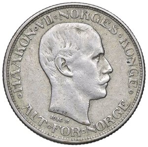 obverse: ESTERE - NORVEGIA - Haakon VII (1905-1957) - 50 Ore 1916 Kr. 374  AG. BB