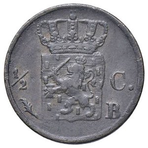 obverse: ESTERE - OLANDA - Guglielmo I (1815-1840) - 1/2 Cent 1822 Kr. 51 NC CU. qBB