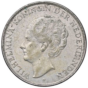 obverse: ESTERE - OLANDA - Guglielmina (1890-1948) - 2,5 Gulden 1929 Kr. 165  AG. BB+