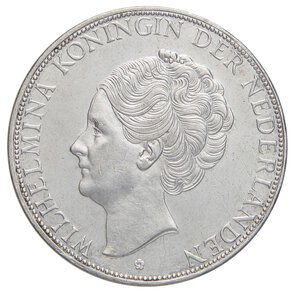 obverse: ESTERE - OLANDA - Guglielmina (1890-1948) - 2,5 Gulden 1933 Kr. 165 R AG Deep hair. BB-SPL