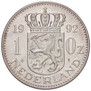 reverse: ESTERE - OLANDA - Beatrice (1980-2013) - 10 Gulden 1992   AG Oncia Segnetto al ciglio. FS