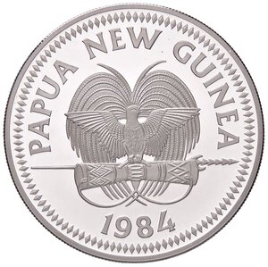 obverse: ESTERE - PAPUA NUOVA GUINEA - Repubblica  - 5 Kina 1984 Kr. 28  AG. FS