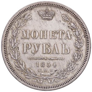 reverse: ESTERE - RUSSIA - Nicola I (1825-1855) - Rublo 1854 Kr. 168.1  AG  Colpetti. BB+