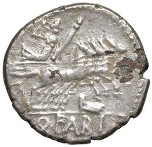 reverse: ROMANE REPUBBLICANE - FABIA - Q. Fabius Labeo (124 a.C.) - Denario B. 1; Cr. 273/1  (AG g. 3,25) Suberato. qBB