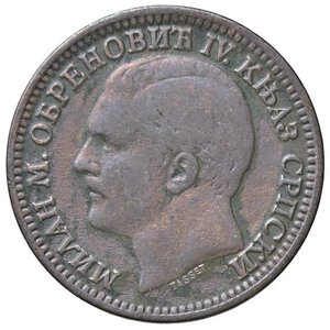 obverse: ESTERE - SERBIA - Milan Obrenovich IV (1868-1889) - 5 Para 1879 Kr. 7  CU. qBB