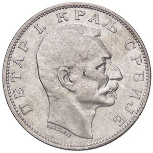 obverse: ESTERE - SERBIA - Pietro I (1903-1921) - 2 Dinari 1912 A Kr. 26.1  AG. qSPL