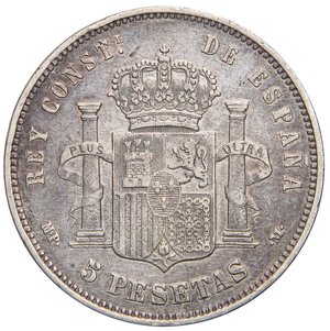 reverse: ESTERE - SPAGNA - Alfonso XIII (1886-1931) - 5 Pesetas 1888 MP M Kr. 82  AG. qBB