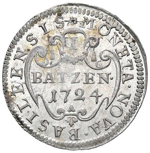 reverse: ESTERE - SVIZZERA - BASILEA  - Batzen 1724 Kr. 138  MI. qFDC