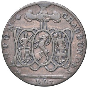 obverse: ESTERE - SVIZZERA - GRAUNBUNDEN  - Batzen 1807 Kr. 7  MI. qBB