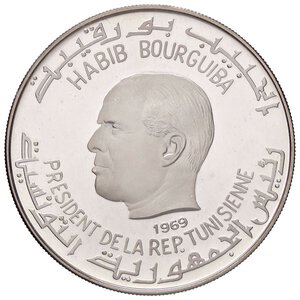 obverse: ESTERE - TUNISIA - Repubblica (1957) - Dinar 1969   AG. FS