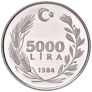 reverse: ESTERE - TURCHIA - Repubblica  - 5.000 Lira 1984 Kr. 969  AG. FS