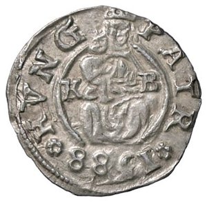 reverse: ESTERE - UNGHERIA - Rodolfo II (1576-1612) - Denaro 1588 Huszar 1059  (AG g. 0,59). SPL