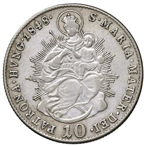 reverse: ESTERE - UNGHERIA - Ferdinando I (1835-1848) - 10 Krajczar 1848 Kr. 421  AG. BB