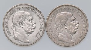 obverse: ESTERE - UNGHERIA - Francesco Giuseppe (1848-1916) - 2 Corone 1912 e 1913   AG 2 monete. med. BB