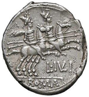 reverse: ROMANE REPUBBLICANE - JULIA - L. Julius (141 a.C.) - Denario B. 1; Cr. 224/1  (AG g. 3,74). qBB/BB