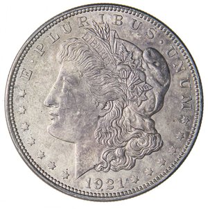 obverse: ESTERE - U.S.A.  - Dollaro 1921 - Morgan Kr. 110  AG. SPL