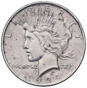 obverse: ESTERE - U.S.A.  - Dollaro 1924 - Pace Kr. 150  AG. SPL+