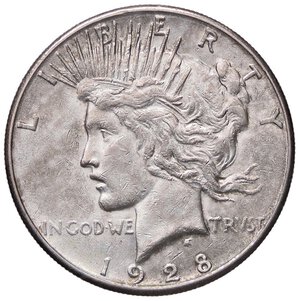 obverse: ESTERE - U.S.A.  - Dollaro 1928 S - Pace Kr. 150 NC AG  Segnetti al D/. SPL/SPL+