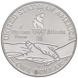 reverse: ESTERE - U.S.A.  - Dollaro 1995 P - Ginnastica olimpica Kr. 260  AG. FS