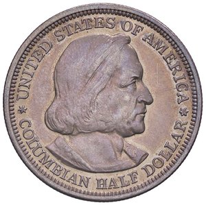 obverse: ESTERE - U.S.A.  - Mezzo dollaro 1892 - Esposizione Mondiale Columbia Kr. 117  AG. BB+