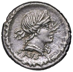 obverse: ROMANE REPUBBLICANE - JUNIA - D. Junius Silanus L. f. (91 a.C.) - Denario B. manca; Cr. 337/2c  (AG g. 4). qSPL