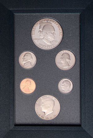 obverse: ESTERE - U.S.A.  - Serie 1990 - Prestige Set   AG-NI 6 valori in confezione. FS