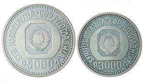 reverse: ESTERE - YUGOSLAVIA - Repubblica Popolare  - Dittico 1987 - 200° anniversario della nascita di Karajich Kr. 128/129  AG. FS