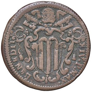 obverse: Rame Pontificio da Benedetto XIV (Gubbio e Ravenna), parte IV - GUBBIO - Benedetto XIV (1740-1758) - Baiocco 1748 Munt. 448a RRR CU. qBB