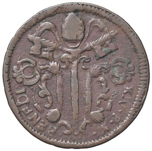 obverse: Rame Pontificio da Benedetto XIV (Gubbio e Ravenna), parte IV - GUBBIO - Benedetto XIV (1740-1758) - Baiocco 1751 Munt. 454  CU. qBB