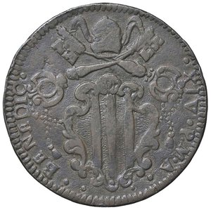 obverse: Rame Pontificio da Benedetto XIV (Gubbio e Ravenna), parte IV - GUBBIO - Benedetto XIV (1740-1758) - Baiocco 1753 Munt. 467  CU R/Giglio. qBB