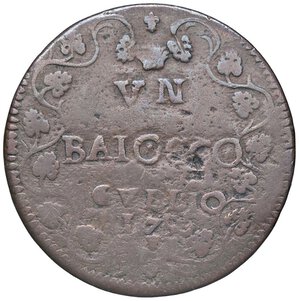 reverse: Rame Pontificio da Benedetto XIV (Gubbio e Ravenna), parte IV - GUBBIO - Benedetto XIV (1740-1758) - Baiocco 1756 Munt. 479 var. II  CU. meglio di MB