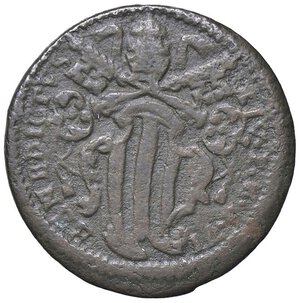 obverse: Rame Pontificio da Benedetto XIV (Gubbio e Ravenna), parte IV - GUBBIO - Benedetto XIV (1740-1758) - Mezzo baiocco 1745 A. VI Munt. 483c  CU. qBB