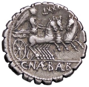 reverse: ROMANE REPUBBLICANE - NAEVIA - C. Naevius Balbus (79 a.C.) - Denario serrato B. 6; Cr. 382/1  (AG g. 3,87). BB+