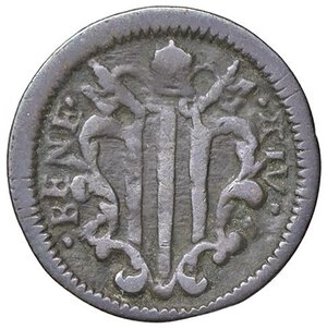 obverse: Rame Pontificio da Benedetto XIV (Gubbio e Ravenna), parte IV - GUBBIO - Benedetto XIV (1740-1758) - Quattrino Munt. 536  CU. meglio di MB