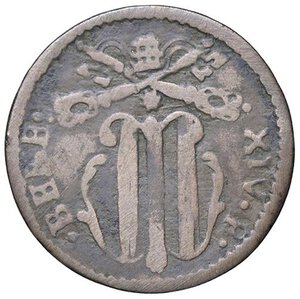 obverse: Rame Pontificio da Benedetto XIV (Gubbio e Ravenna), parte IV - GUBBIO - Benedetto XIV (1740-1758) - Quattrino Munt. 559 (tipo)  CU. MB