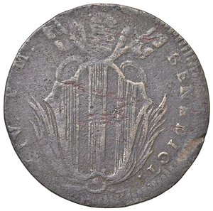 obverse: Rame Pontificio da Benedetto XIV (Gubbio e Ravenna), parte IV - RAVENNA - Benedetto XIV (1740-1758) - Baiocco Munt. 573; DV 130 RRR CU. meglio di MB