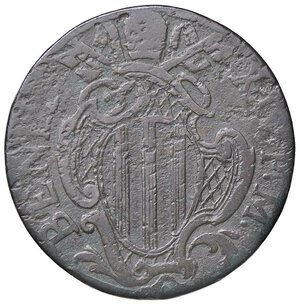 obverse: Rame Pontificio da Benedetto XIV (Gubbio e Ravenna), parte IV - RAVENNA - Benedetto XIV (1740-1758) - Baiocco 1747 Munt. 566; DV 87 RRR CU. meglio di MB