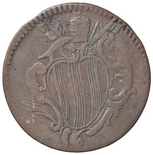 obverse: Rame Pontificio da Benedetto XIV (Gubbio e Ravenna), parte IV - RAVENNA - Benedetto XIV (1740-1758) - Mezzo baiocco Munt. 594; DV 171  CU. BB