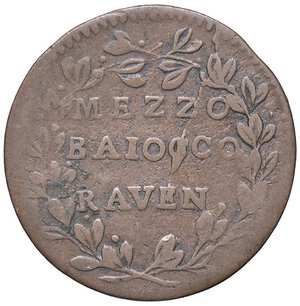 reverse: Rame Pontificio da Benedetto XIV (Gubbio e Ravenna), parte IV - RAVENNA - Benedetto XIV (1740-1758) - Mezzo baiocco Munt. 594; DV 171  CU. BB