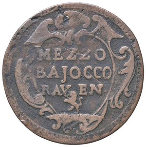 reverse: Rame Pontificio da Benedetto XIV (Gubbio e Ravenna), parte IV - RAVENNA - Benedetto XIV (1740-1758) - Mezzo baiocco Munt. 586; DV 165  CU. qBB