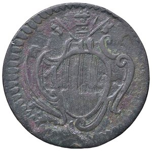 obverse: Rame Pontificio da Benedetto XIV (Gubbio e Ravenna), parte IV - RAVENNA - Benedetto XIV (1740-1758) - Mezzo baiocco Munt. 634; DV 293 RRR CU. qBB