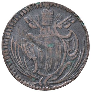 obverse: Rame Pontificio da Benedetto XIV (Gubbio e Ravenna), parte IV - RAVENNA - Benedetto XIV (1740-1758) - Mezzo baiocco Munt. 596; DV 175  CU. qBB/MB+