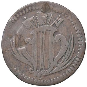 obverse: Rame Pontificio da Benedetto XIV (Gubbio e Ravenna), parte IV - RAVENNA - Benedetto XIV (1740-1758) - Mezzo baiocco Munt. 663; DV 320  CU. MB