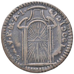 reverse: Rame Pontificio da Benedetto XIV (Gubbio e Ravenna), parte IV - RAVENNA - Benedetto XIV (1740-1758) - Mezzo baiocco 1750 Munt. manca; DV 99 RRR CU. BB