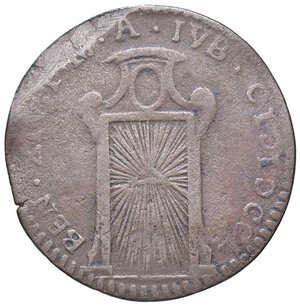 reverse: Rame Pontificio da Benedetto XIV (Gubbio e Ravenna), parte IV - RAVENNA - Benedetto XIV (1740-1758) - Mezzo baiocco 1750 Munt. 580; DV 104  CU. MB