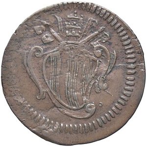 obverse: Rame Pontificio da Benedetto XIV (Gubbio e Ravenna), parte IV - RAVENNA - Benedetto XIV (1740-1758) - Quattrino Munt. 727; DV 200  CU. qBB