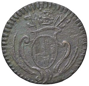 obverse: Rame Pontificio da Benedetto XIV (Gubbio e Ravenna), parte IV - RAVENNA - Benedetto XIV (1740-1758) - Quattrino Munt. 851; DV 242  CU. qBB